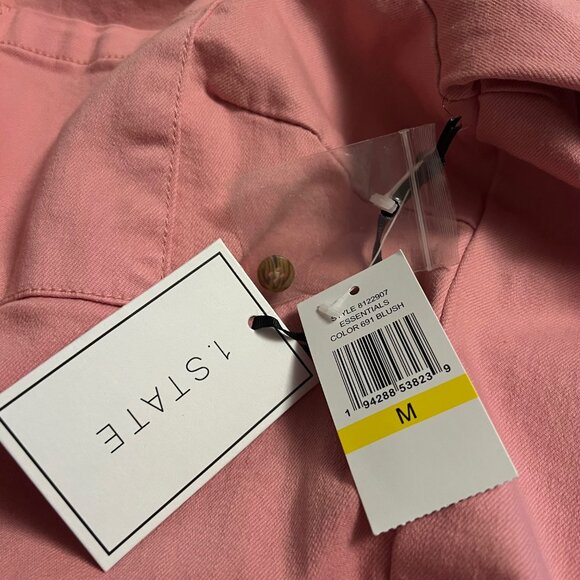 NEW 1. State Twill Cotton Blend Romper in Blush with Drawstring Waist, Size M - Picture 14 of 16